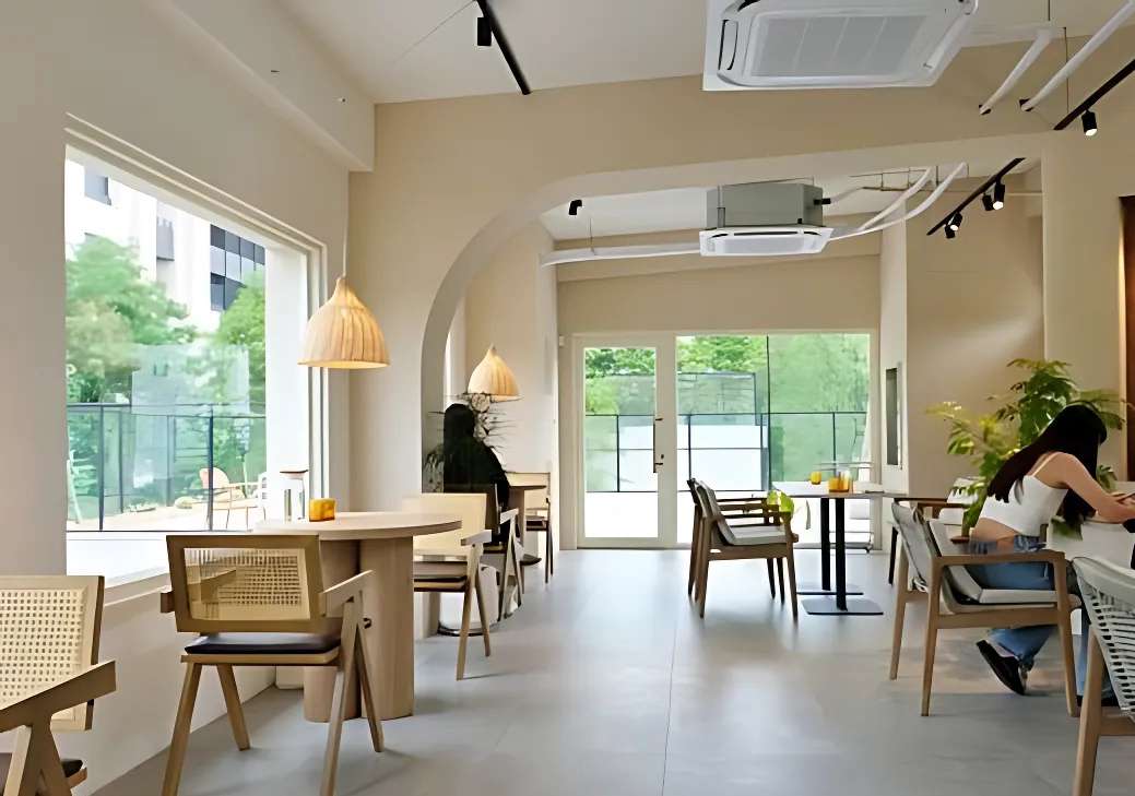 Bright café interior